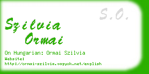 szilvia ormai business card